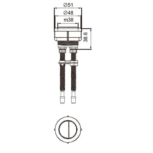 R&T Dual Flush Chrome Toilet Cistern Push Button 38mm AF042700-0013