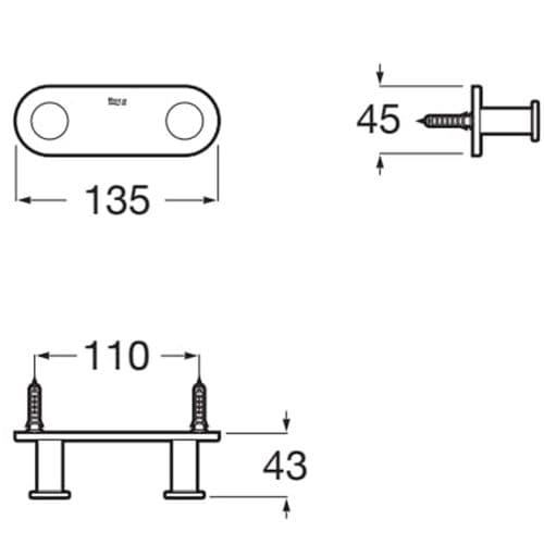 Roca Hotels Double Robe Hook Black A817571C40