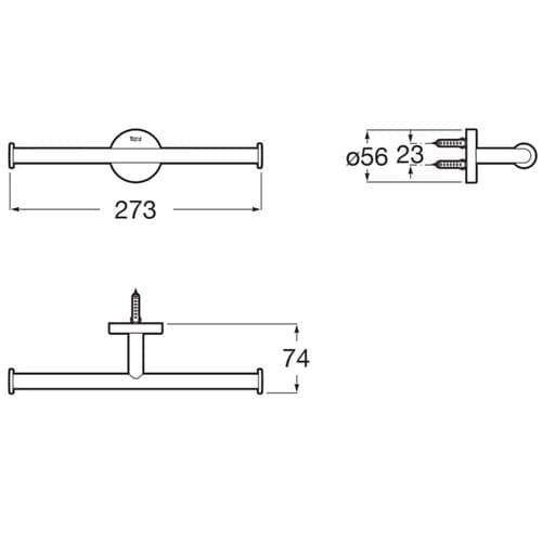 Roca Hotels Double Toilet Roll Holder Chrome A817583C00
