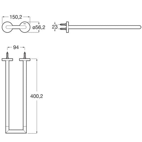 Roca Hotels Double Towel Rail 40cm Chrome A817577C00