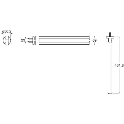 Roca Hotels Double Towel Rail 43cm Matt Black A817578C40