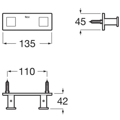 Roca Hotels Robe Hook Chrome A817602C00
