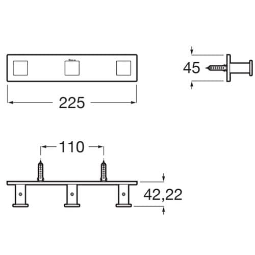 Roca Hotels Robe Hook Chrome A817603C00