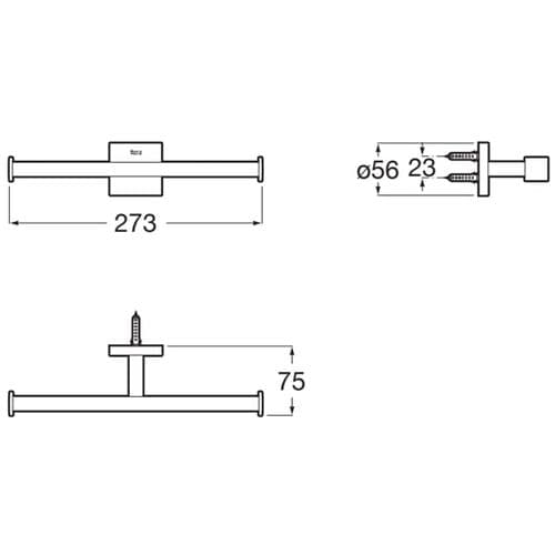 Roca Hotels Spare Double Toilet Roll Holder Chrome A817616C00