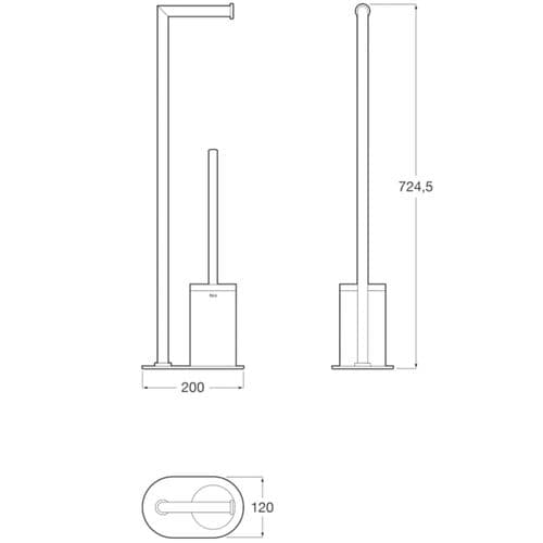 Roca Hotels Toilet Brushed and Toilet Roll Holder Chrome A817588C00