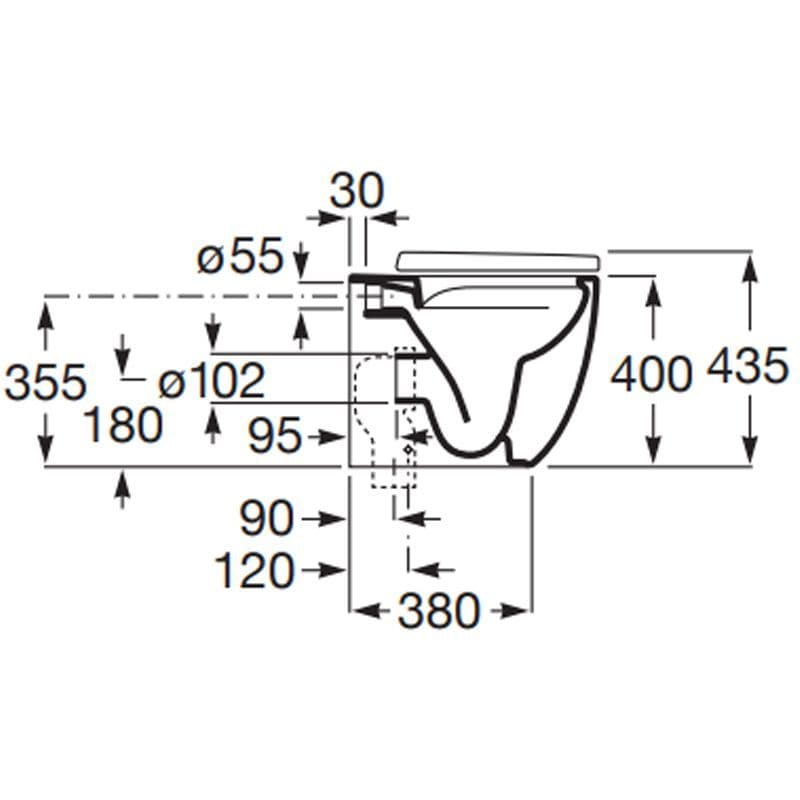 Roca MERIDIAN-N Single Floorstanding Rimless WC With Dual Outlet 