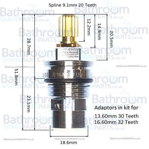 Roca T-500 Chrome Round 2 Outlet Thermostatic Shower Valve - View #3