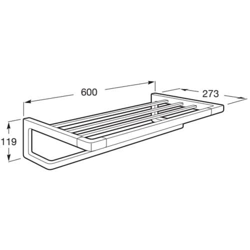 Roca Tempo Towel Rack 60cm Brushed Titanium Black A817032NM0