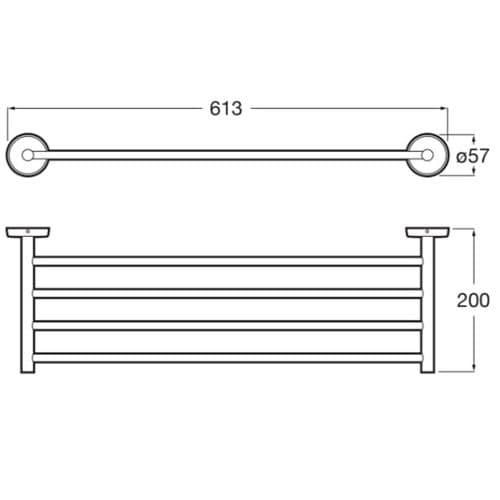 Roca Twin Towel Rack 61cm Chrome A816707001