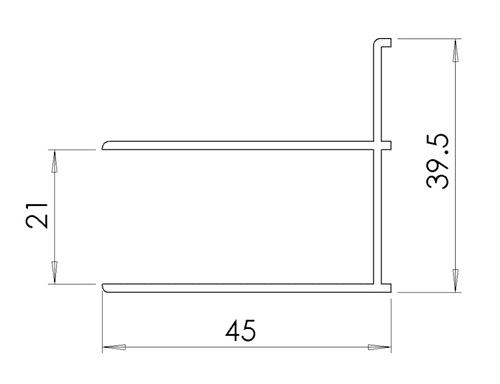 Roman Showers Wall Profile Silver 1830mm Lipped RCWP02S