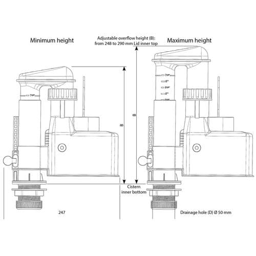 Siamp 248-290 Adjustable Universal Siphon 32800407