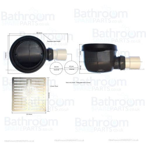 Simpsons 25mm Shower Tray Waste STHFWSQ90