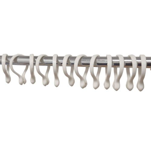 Snapper 12 x Shower Curtain Rings White 500502