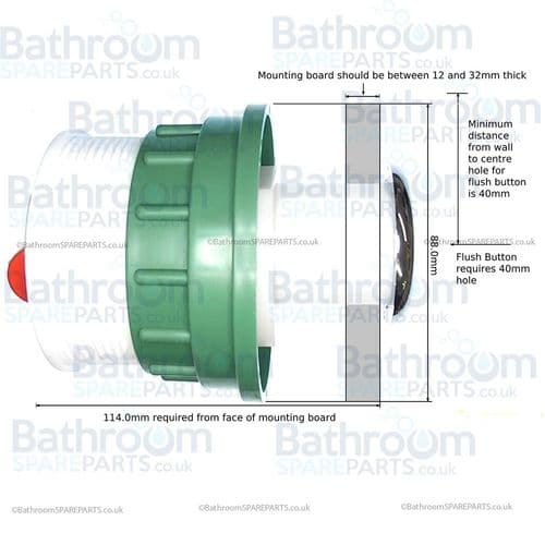 Thomas Dudley 51 mm Dio Dual Flush Chrome Toilet Push Button boxed 327733