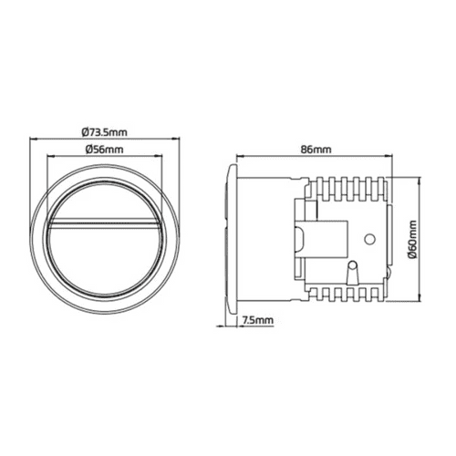 Thomas Dudley Geo Dual Flush Pushbutton Chrome Plated 73.5mm PSPLEV372937