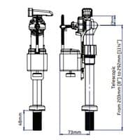 Thomas Dudley Telescopic Hydroflo Brass Bottom Inlet Valve With Delay Fill 324301