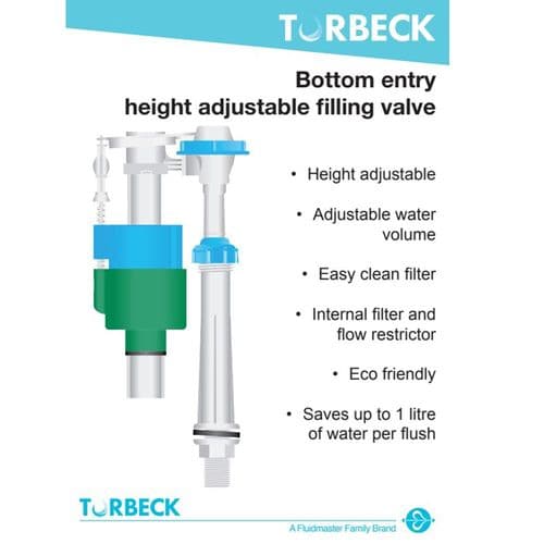 Torbeck Ecofil Bottom Entry Bottom Inlet, Adjustable height. 1/2" Brass Connection B671AC-ECO-1_2B