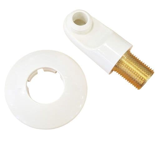 Trevi White Shower Kit Wall Elbow E4705AC