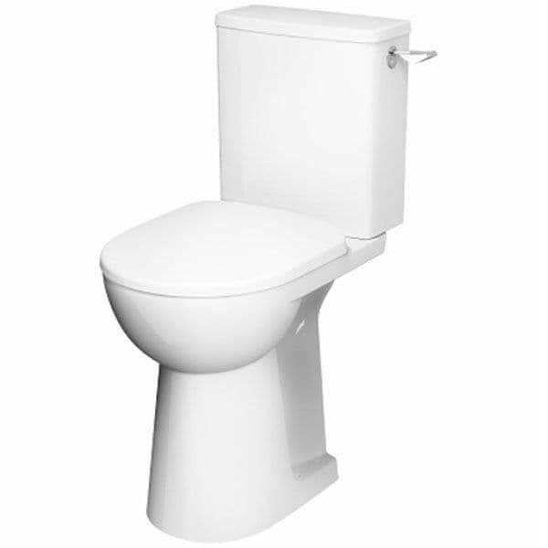 Twyford E100 Square Close Coupled Raised Height Toilet Pan HO Lever ...