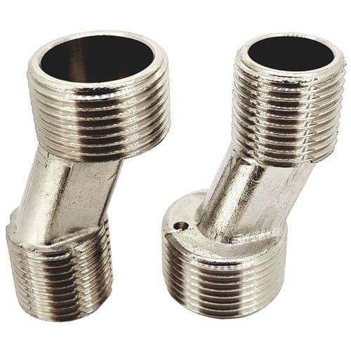 Ultra Pair of Wall Mounted Couplings Chrome (1/2") X3130