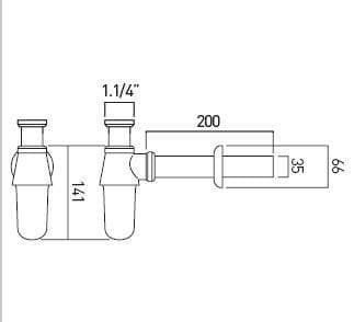 Vado Classic Bottle Trap Chrome PEX-460/UK-1.1/4-C/P