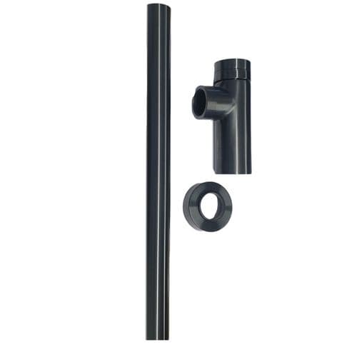 Vado Contemporary Round Brushed Black Bottle Trap IND-461/UK-1.1/4-BLK