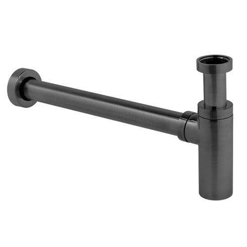 Vado Contemporary Round Brushed Black Bottle Trap IND-461/UK-1.1/4-BLK