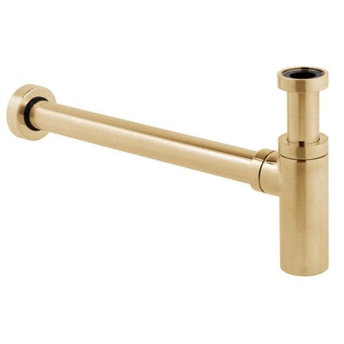 Vado Contemporary Round Brushed Gold Bottle Trap IND-461/UK-1.1/4-BRG