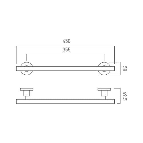 Vado Elements Towel Rail 450MM - ELE-184-45-C/P
