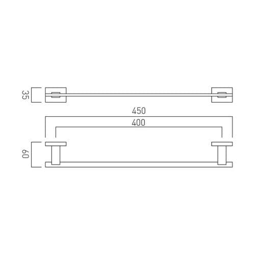 Vado Level Towel Rail 450MM - LEV-184-45-C/P