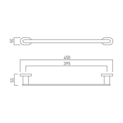 Vado Life Towel Rail 450MM - LIF-184-45-C/P
