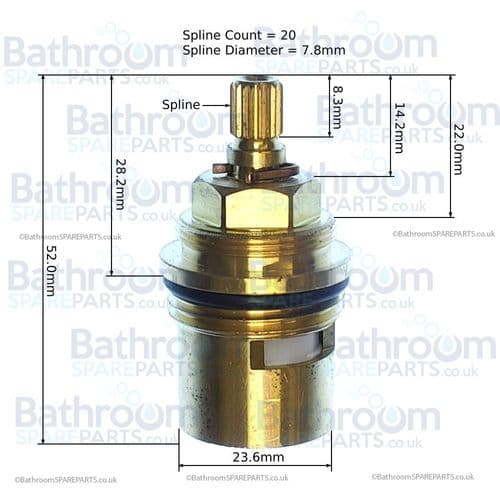 Vado Mix 3/4 CD Valve Clockwise Close C-301-RTC
