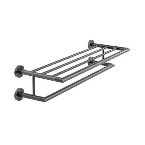 Vado Spa Shelf and Towel Rail Black 600mm - IND-SPA185B-BLK