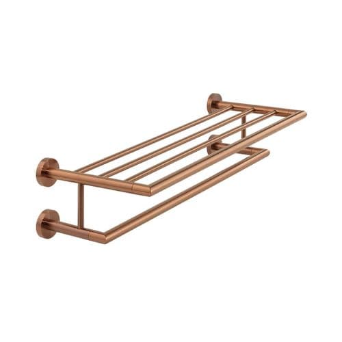 Vado Spa Shelf and Towel Rail Bronze 600mm - IND-SPA185B-BRZ