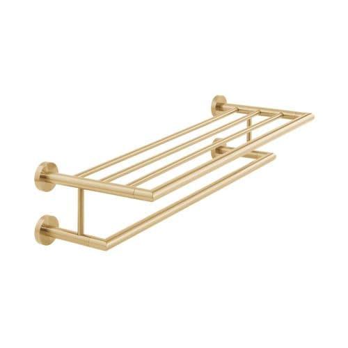 Vado Spa Shelf and Towel Rail Gold 600mm - IND-SPA185B-BRG
