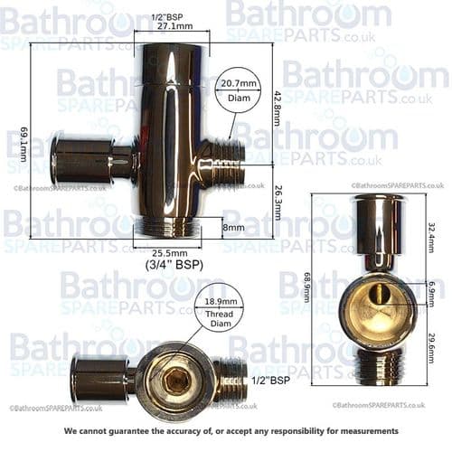 Vado Vertix Diverter VER-149-DIVERTER-C/P