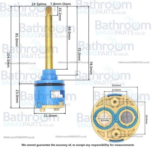 Victorian Plumbing MB-RD-SVD 31mm Diverter Cartridge BSP-VC-RD-SVD-DIVERTER