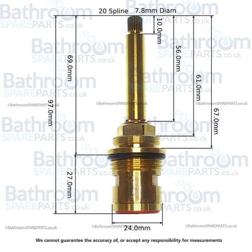 Victorian Plumbing On/Off Cartridge For Square Valve LE-OFC-04