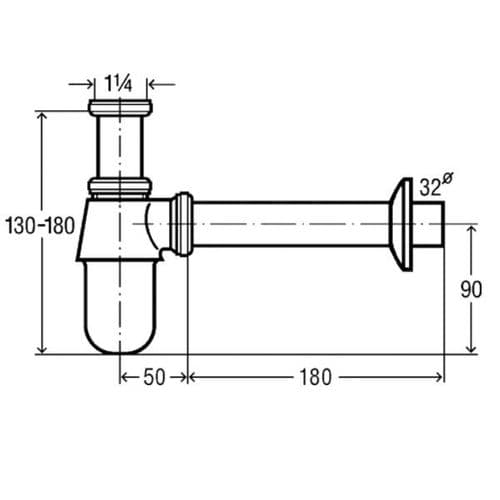 Viega Bottle Trap Chrome 100674