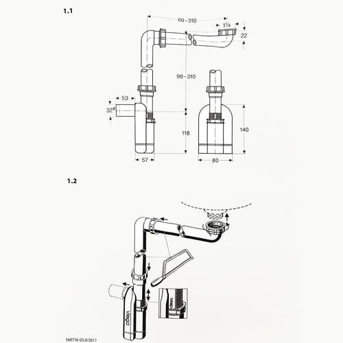 VIEGA Space Saving Siphon 1 1/4 "x 32 - 687977