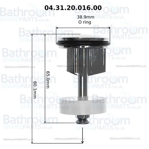 Villeroy & Boch Basin Plug For Pop Up Waste Chrome 04.31.20.016.00
