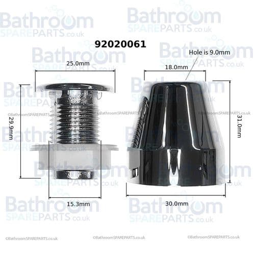 Villeroy & Boch Blanking Off Plug for Cisterns and Overflows chrome 92020061