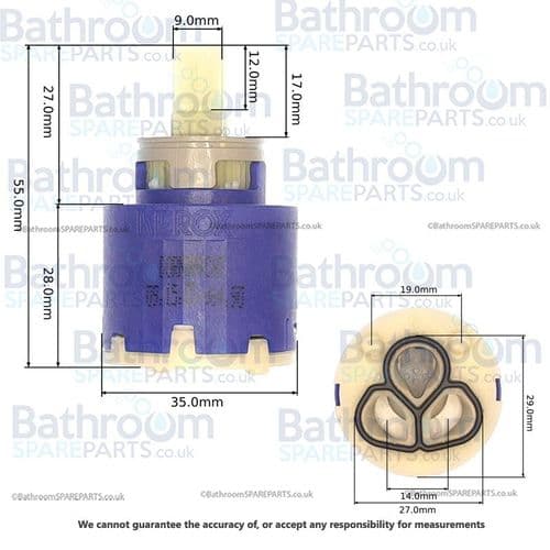Villeroy & Boch Hype dot Single lever Shower/Bath Mixer Cartridge 09.15.05.062.90