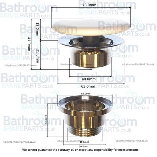Villeroy & Boch White Ceramic Unclosable  Waste Outlet 68350001