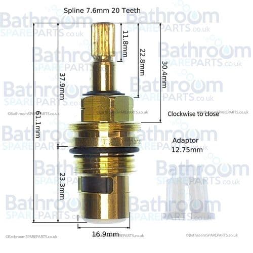 Villeroy & Boch  XControl Ceramic Head Part  Anti-Clockwise Closing 9090031520090