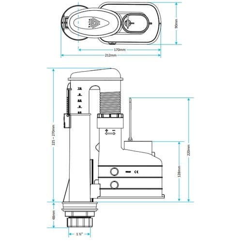 Viva Skylo 3 Part Dual Flush Height Adjustable Syphon AS01/3P