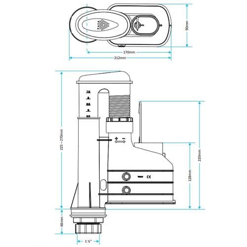 Viva Skylo Dual Flush Height Adjustable Syphon AS01