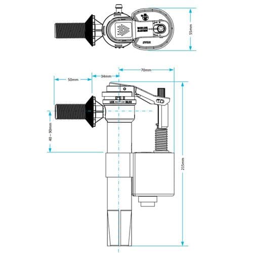 Viva Skylo Side Entry Fill Valve (1/2" UK) Brass Thread PP0012/B