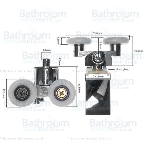 Volente Bottom Shower Door Rollers 58.99099