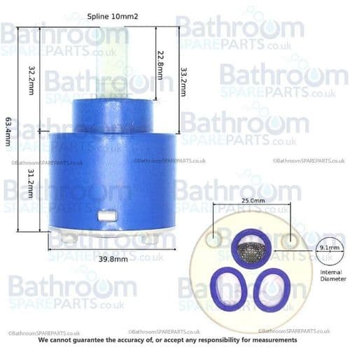 Wave Single Lever Mixertap by John lewis 40mm Single Lever Cartridge ASSLC0002